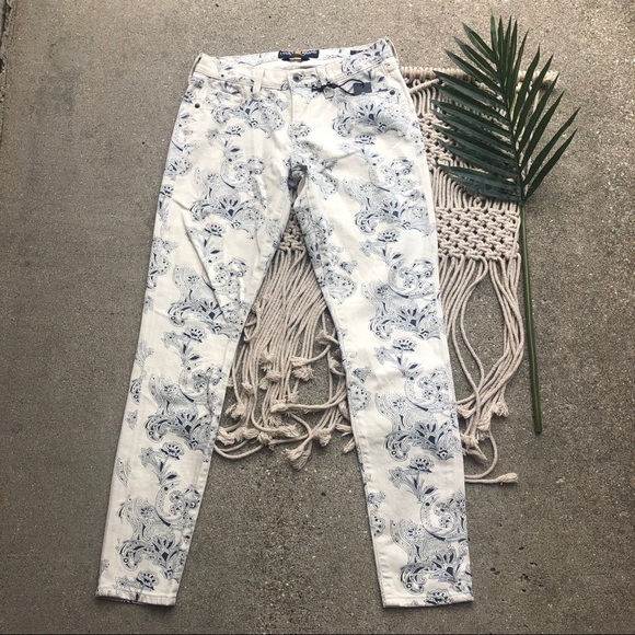 New Lucky Brand Paisley Printed Skinny Jeans Size 26 - Picture 3 of 7